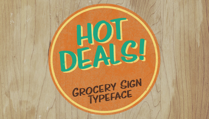 Hot Deals - a free grocery sign-inspired font